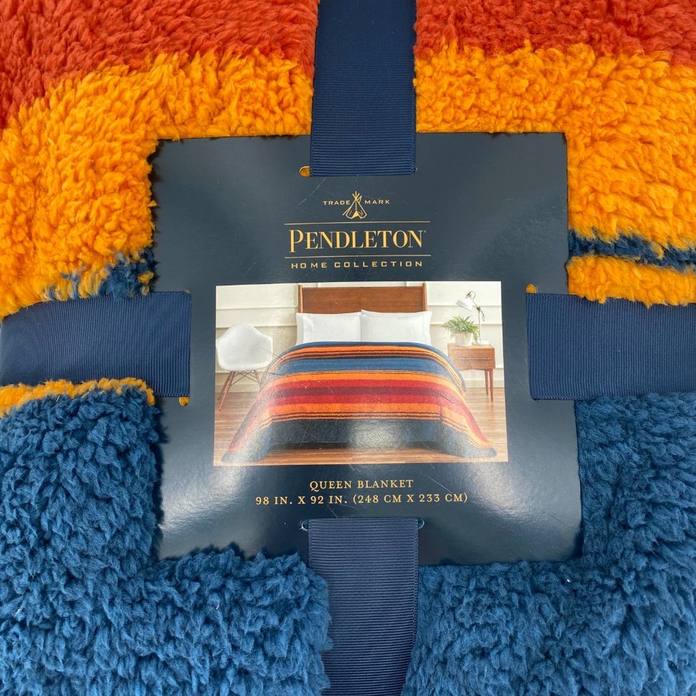 Pendleton Sherpa Fleece Queen Blanket Grand Canyon - Picture 3 of 8